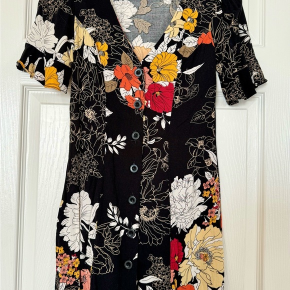 Floral Button Up Mini Dress - Picture 1 of 4